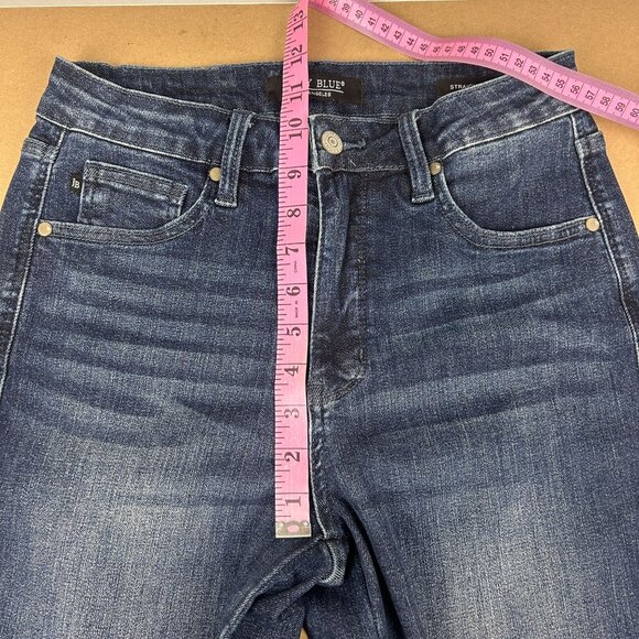 Judy Blue Straight Fit Five Pocket Jeans Womens 7/28 Blue Zip Fly - Picture 6 of 10